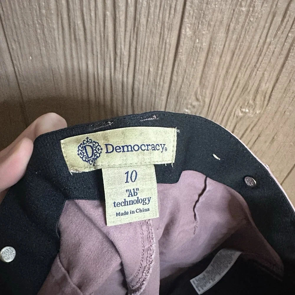 Democracy Ab Technology Straight Leg Jeans Mauve Pink Size 10 Utility Chino - Picture 6 of 7